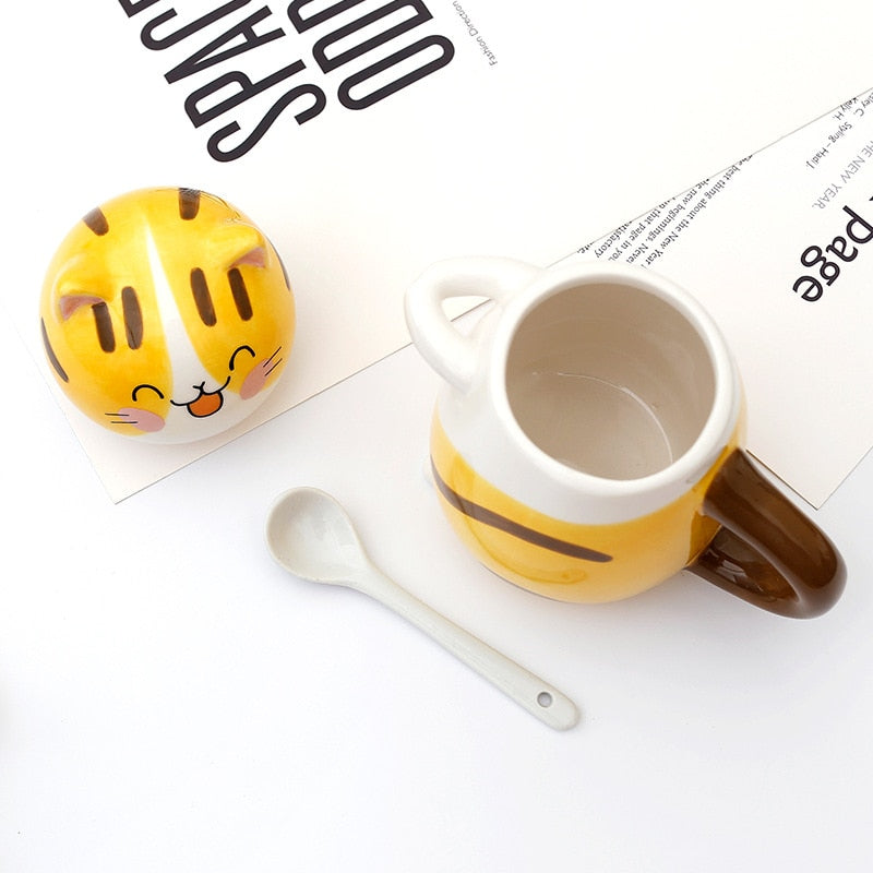 BowLift | Cute Cat Handmade Coffee Mugs with Spoon