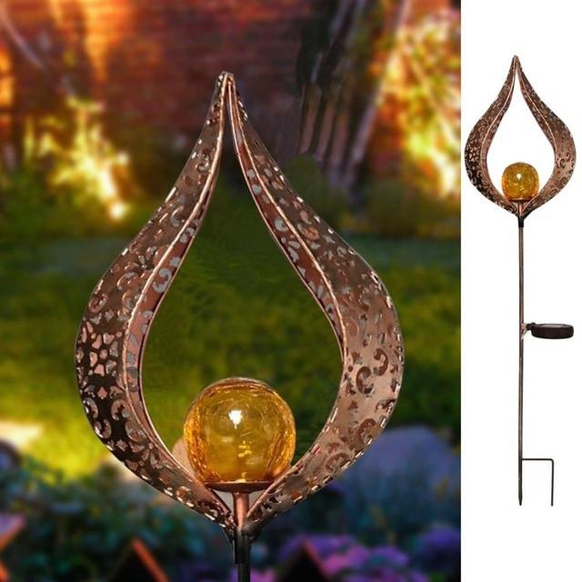 BowLift | IgnisLuxe LED Garden Light with Artificial Flame Look | Solar Powered | Atmospheric Outdoor Lighting | Decor for Garden & Terrace