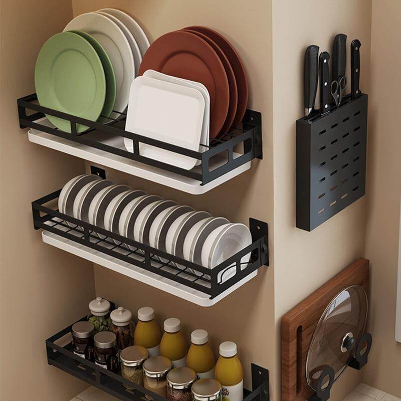 BowLift | Mat Black No Drill Metal Kitchen Storage
