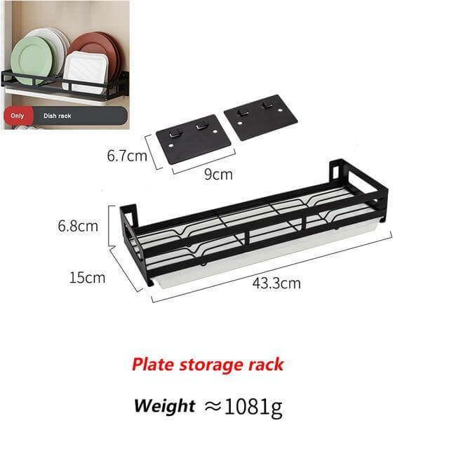 BowLift | Mat Black No Drill Metal Kitchen Storage