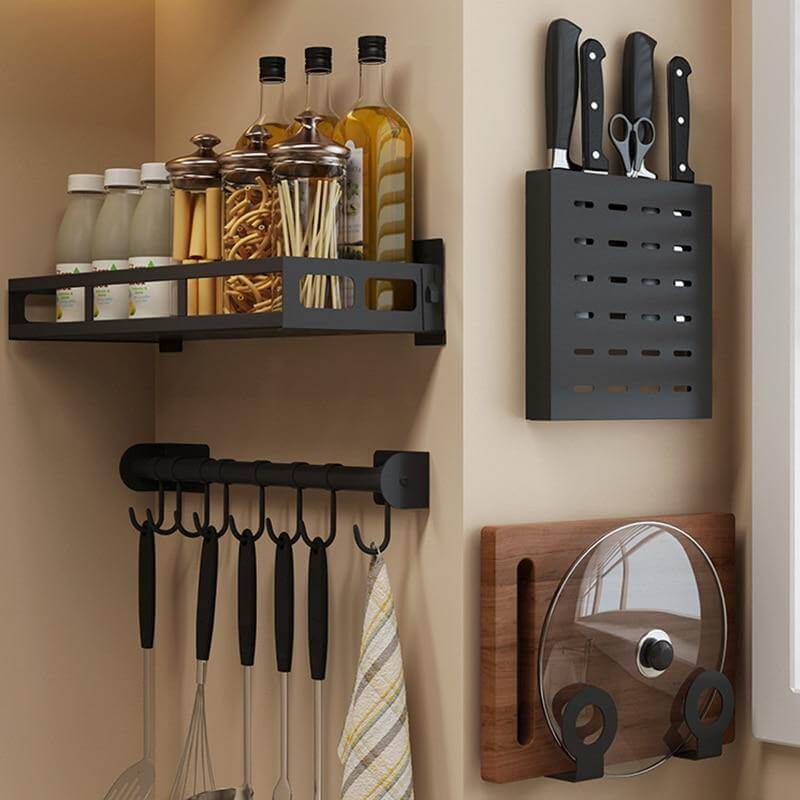 BowLift | Mat Black No Drill Metal Kitchen Storage