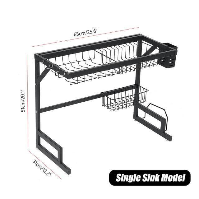 BowLift | Stainless Steel Over-Sink Dish Rack Organizer