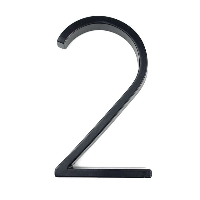 BowLift | Royelux Modern House Numbers - Stainless Zinc Alloy, Black Finish, 5" High