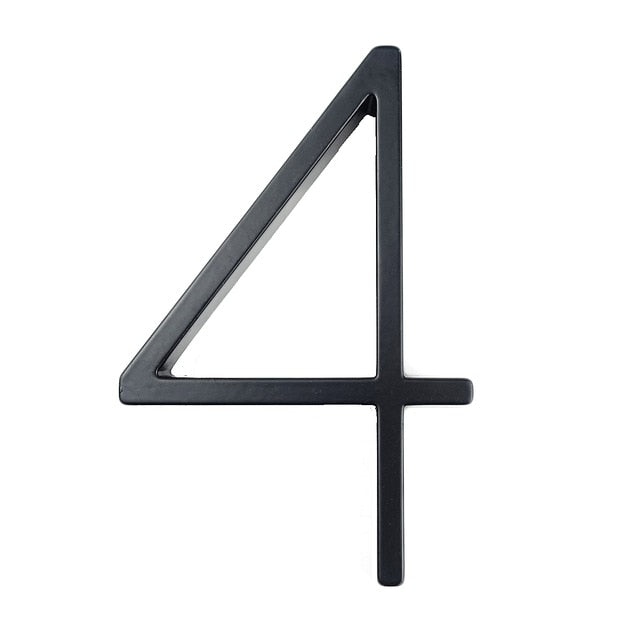 BowLift | Royelux Modern House Numbers - Stainless Zinc Alloy, Black Finish, 5" High