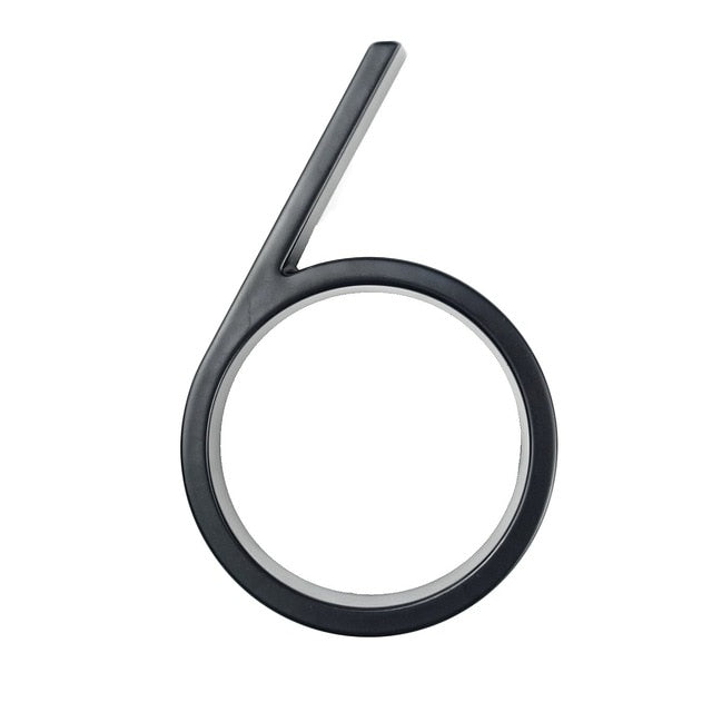 BowLift | Royelux Modern House Numbers - Stainless Zinc Alloy, Black Finish, 5" High