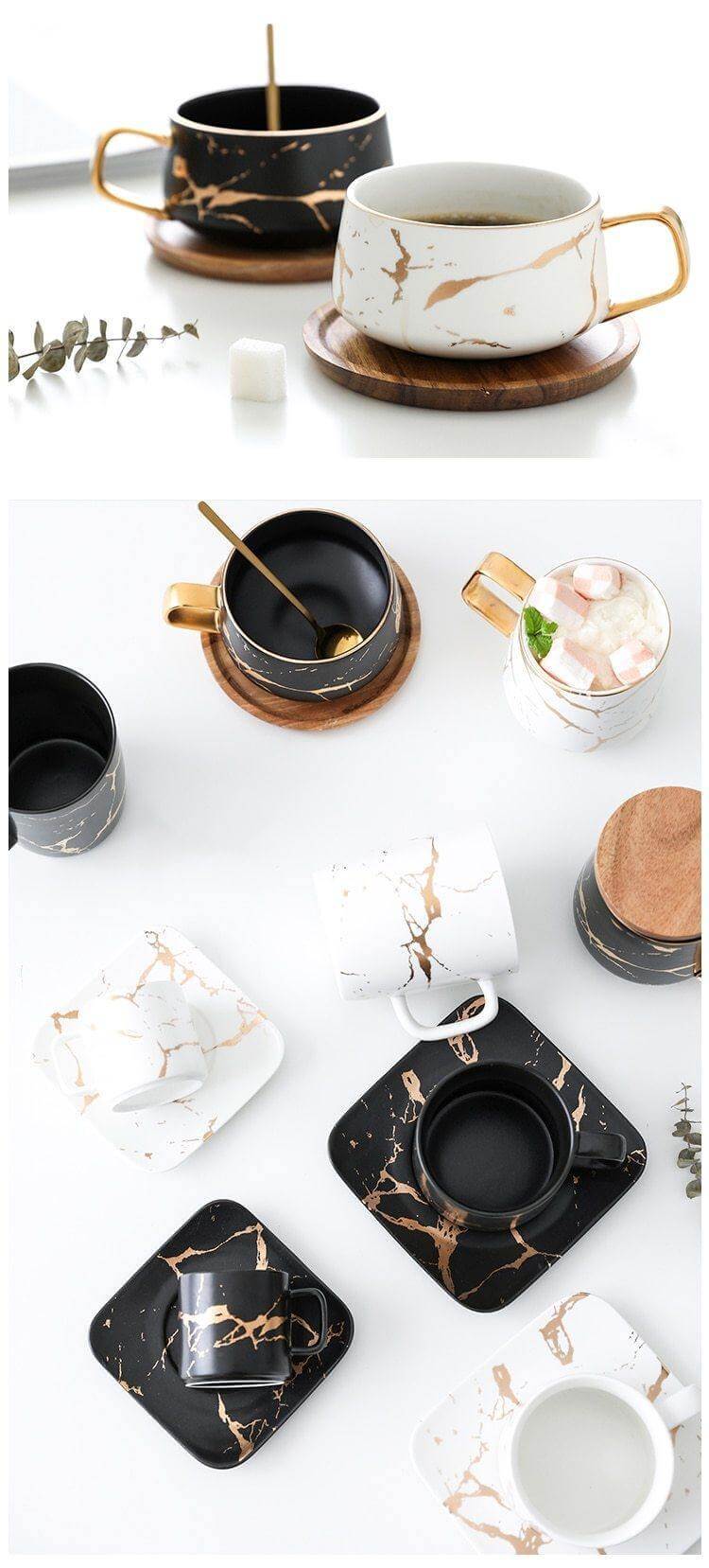 BowLift | Elegant Nordic Marble Ceramic Coffee Mugs