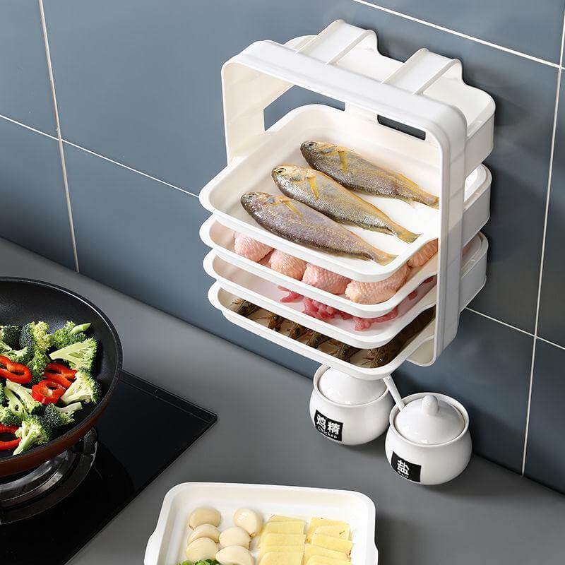 BowLift | Wall-Mounted Multi Layer Kitchen Food Cooking Organizer