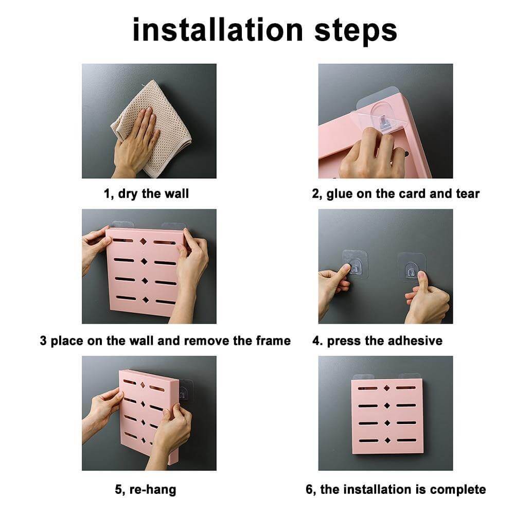 BowLift | 2PCS Square Pastel Mavi Wall-Mounted Knife Organizer