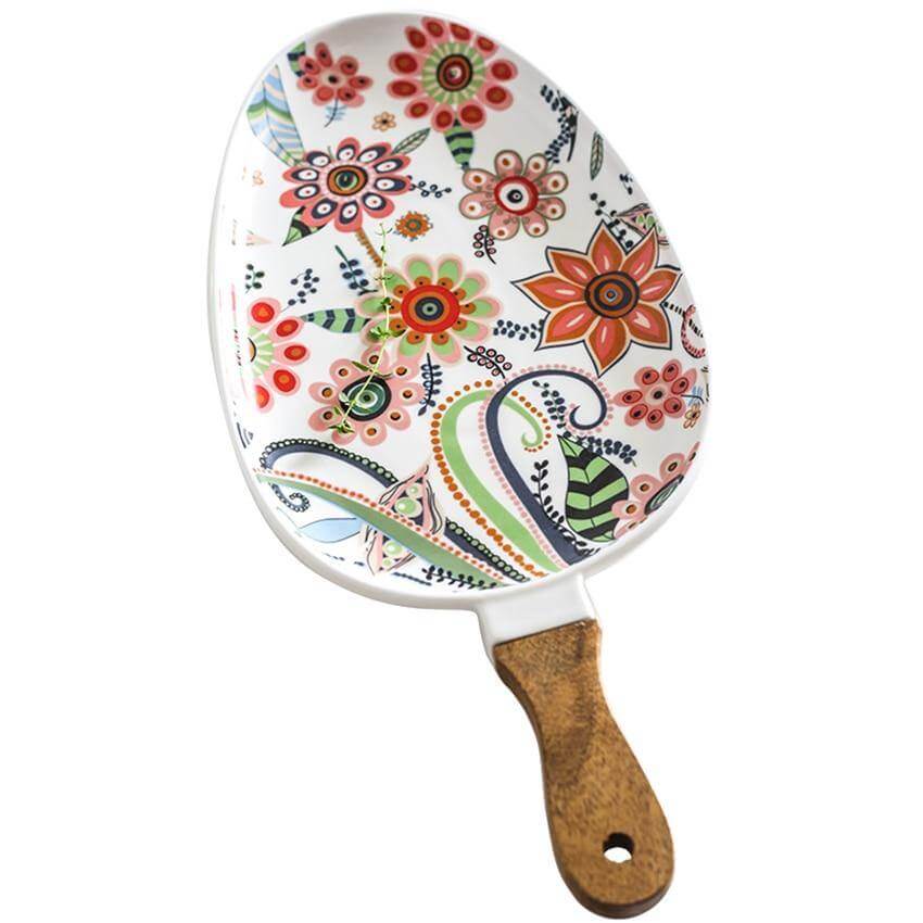 BowLift | Colorful Ceramic Floral Pattern Serving Plate