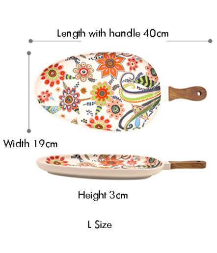 BowLift | Colorful Ceramic Floral Pattern Serving Plate