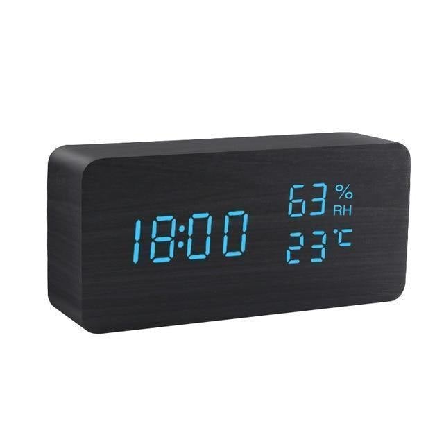 BowLift | LED alarm clock in wooden cube shape