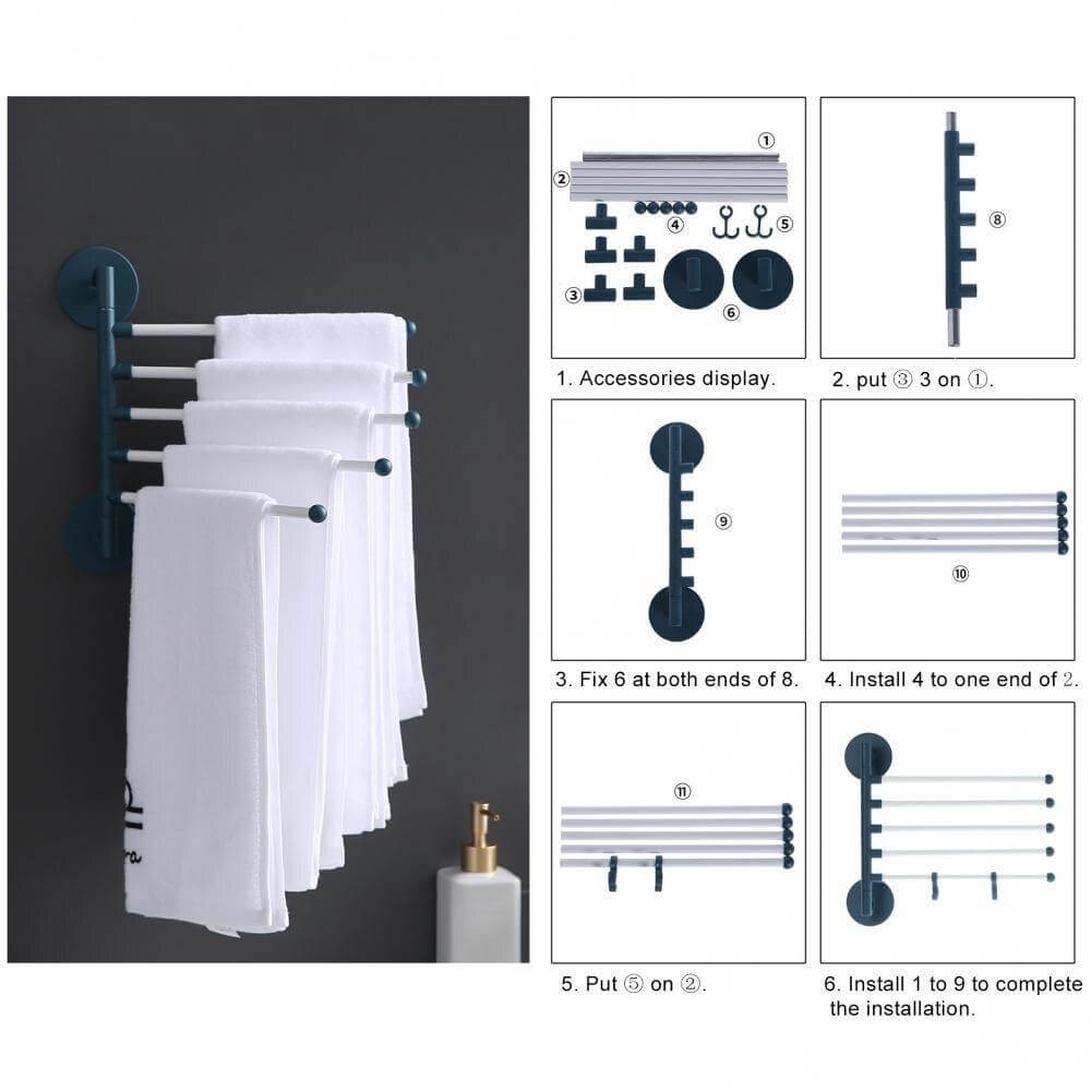BowLift | Wall-Mounted Rotating Multi-Layer Towel Rack