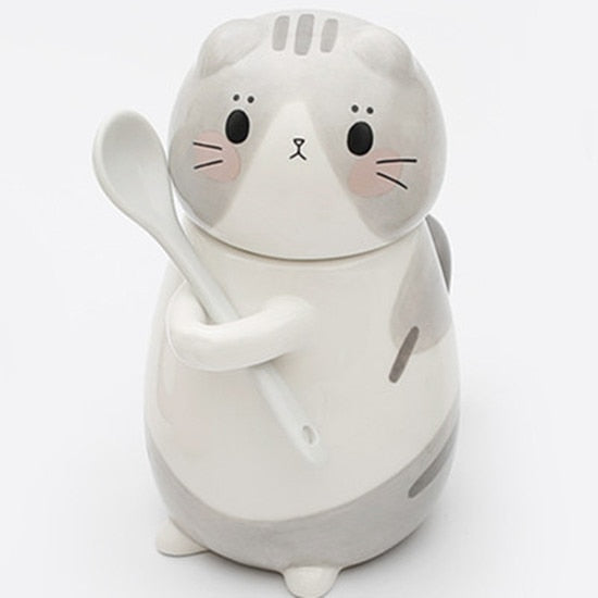 BowLift | Cute Cat Handmade Coffee Mugs with Spoon