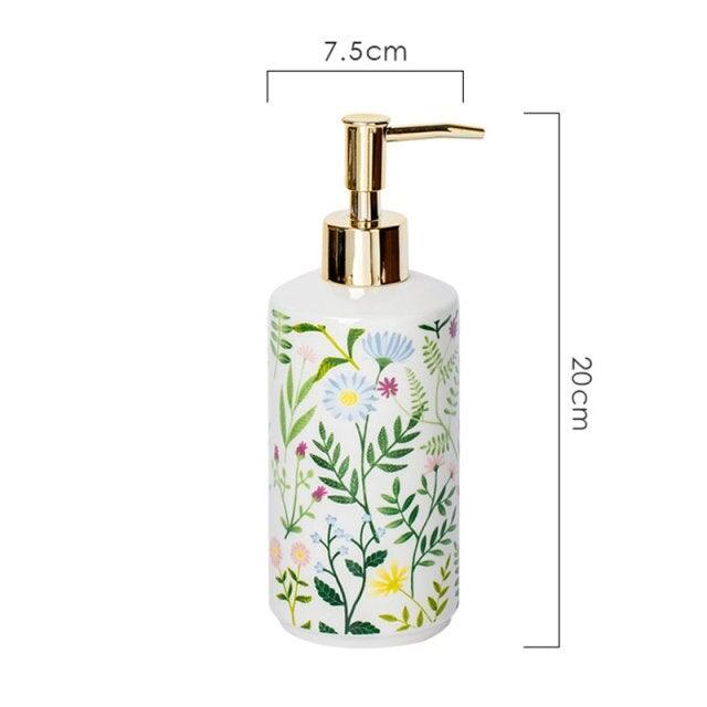 BowLift | Soap dispenser made of ceramic with floral design