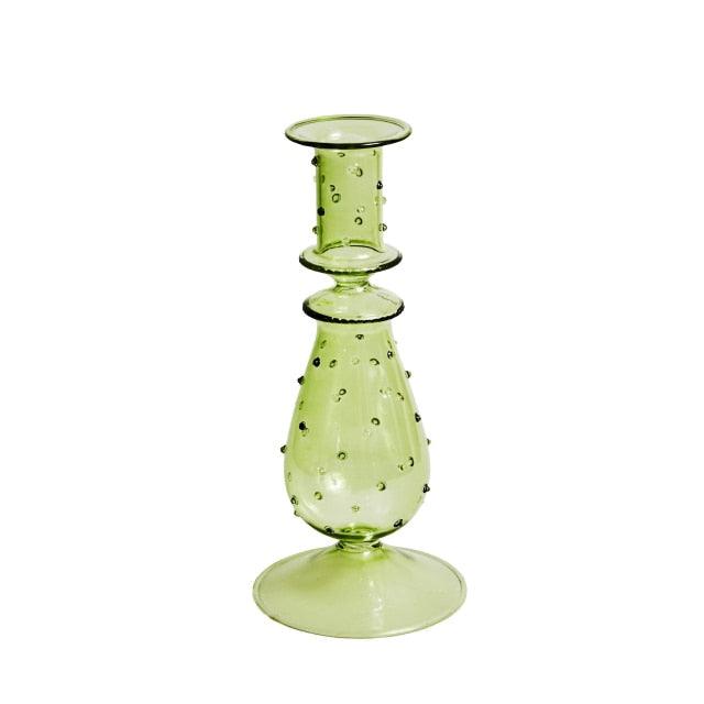 BowLift | GlowCharm Pastel Glass Candle Holder | Decorative Candle Stands | Elegant Table Decor