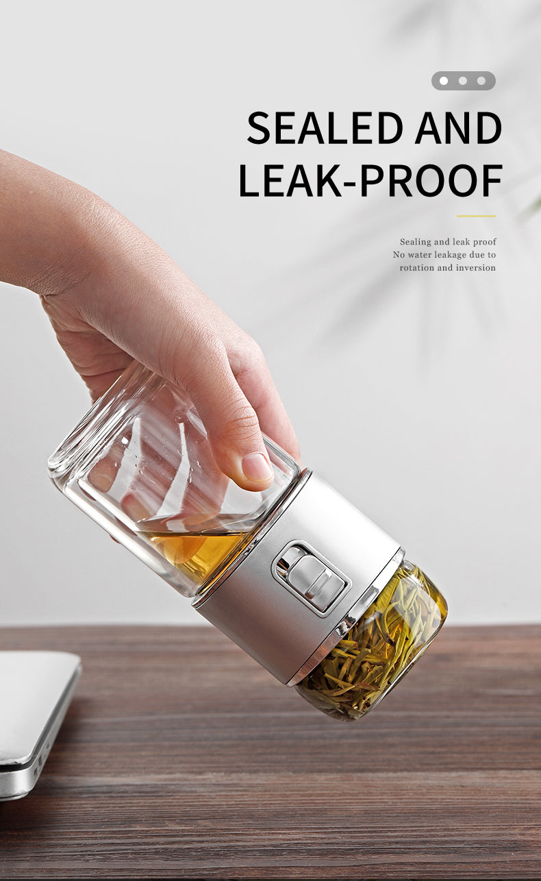 BowLift | Double Glass Tea Infuser Thermos Bottle