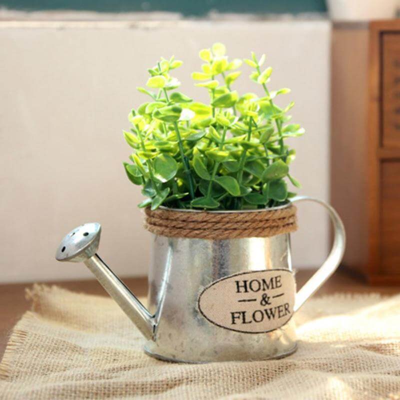 BowLift | Vintage Mini Kettle Flowers Iron Bucket Vase