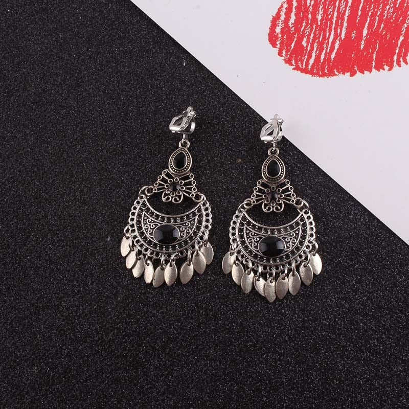 BowLift | 5 color tassel Vintage Clip on Earrings Without Piercing