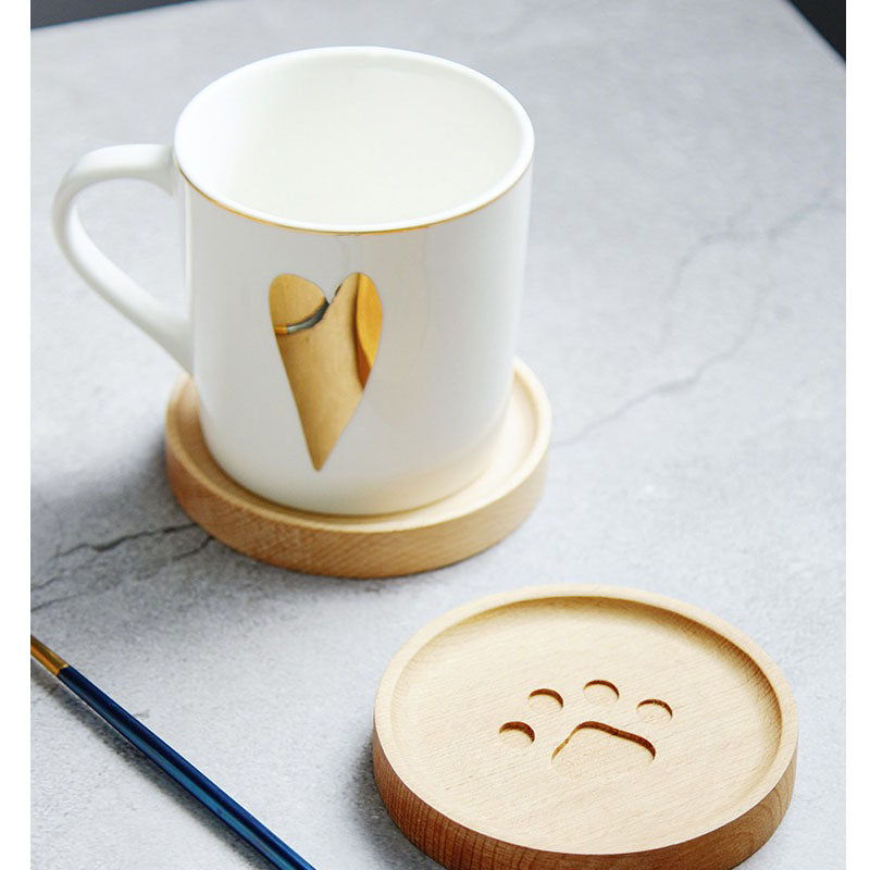 BowLift | Cute Cat Paw Wooden Coaster