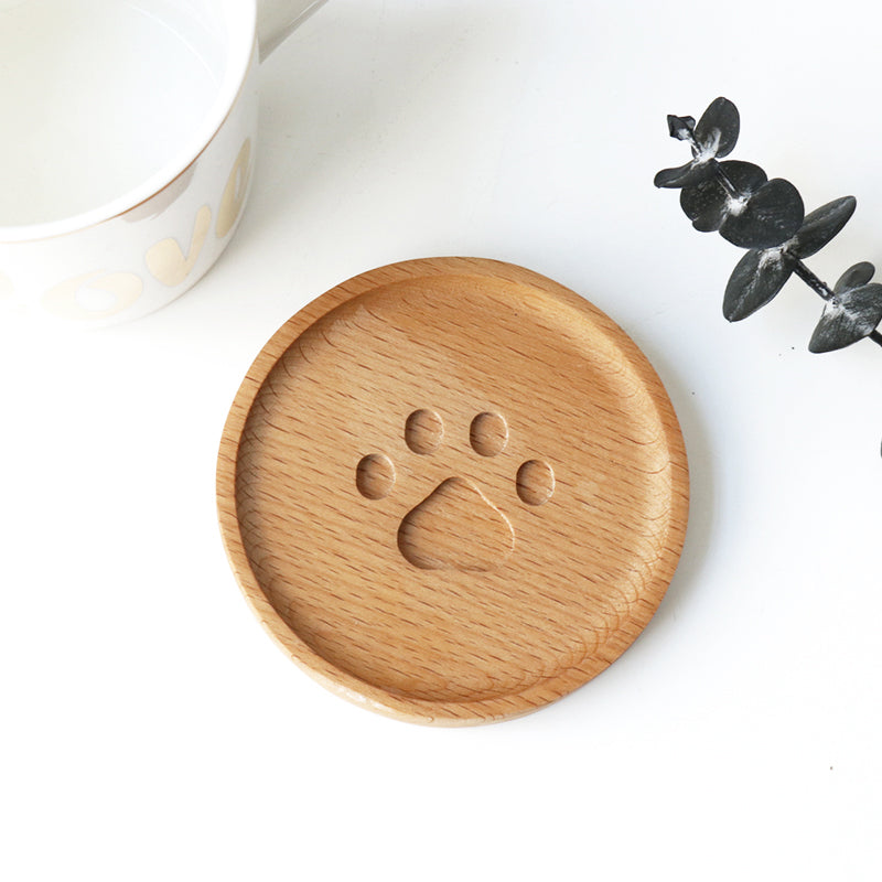 BowLift | Cute Cat Paw Wooden Coaster