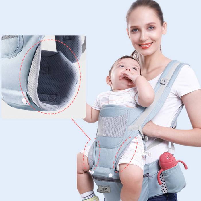 BowLift | 3-in-1 Ergonomic Baby Carrier with Storage Pouch – Soft Cotton Newborn to Toddler Carrier