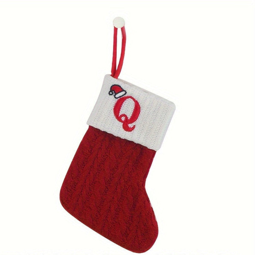 BowLift | Christmas Stocking Knit Monogram Alphabet Decorative Holiday Sock