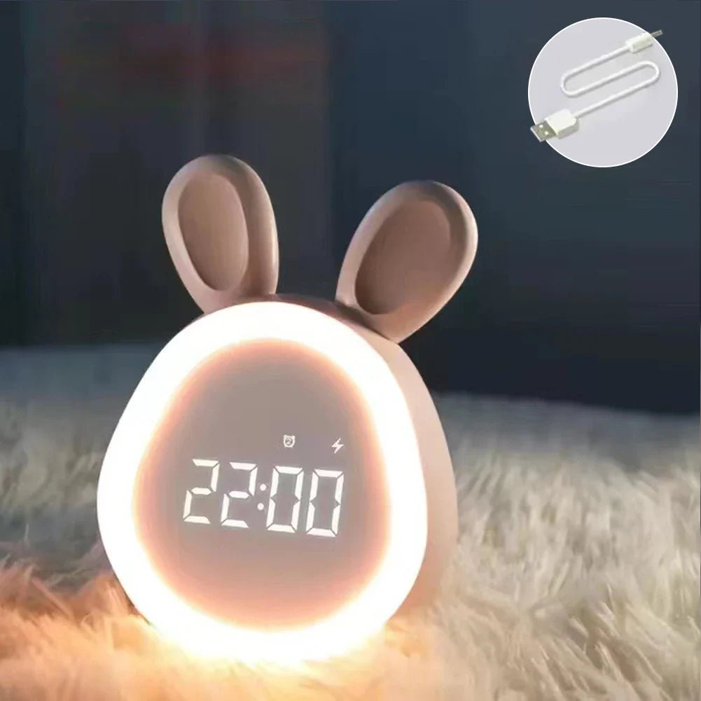 BowLift | Rabbit-shaped children's alarm clock with LED night light - BunniGlow