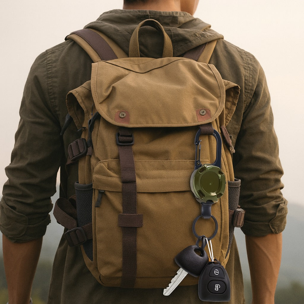 BowLift | Trail Lock Anti-Lost Retractable Carabiner Keychain