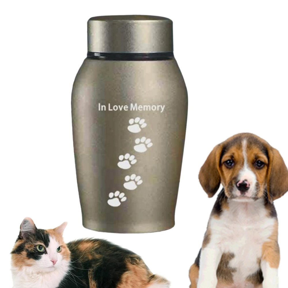 RestPaw • Stainless Steel Pet Memorial Urn - Dog & Cat Urn - BowLift