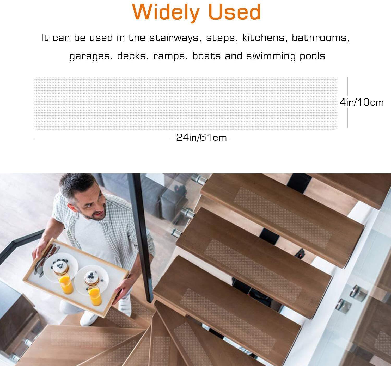 BowLift | Clear Non-Slip Stair Tread Strips – Indoor Safety Grip Tape for Steps