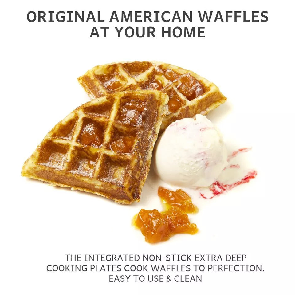 BowLift | Deep-Fill Waffle Maker | Non-Stick, Adjustable Temperature & Compact Design for Homemade Belgian Waffles