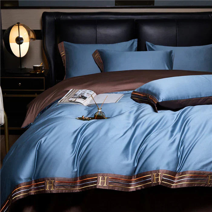 BowLift | Satin Cotton Embroidered Bedding Set - Luxora