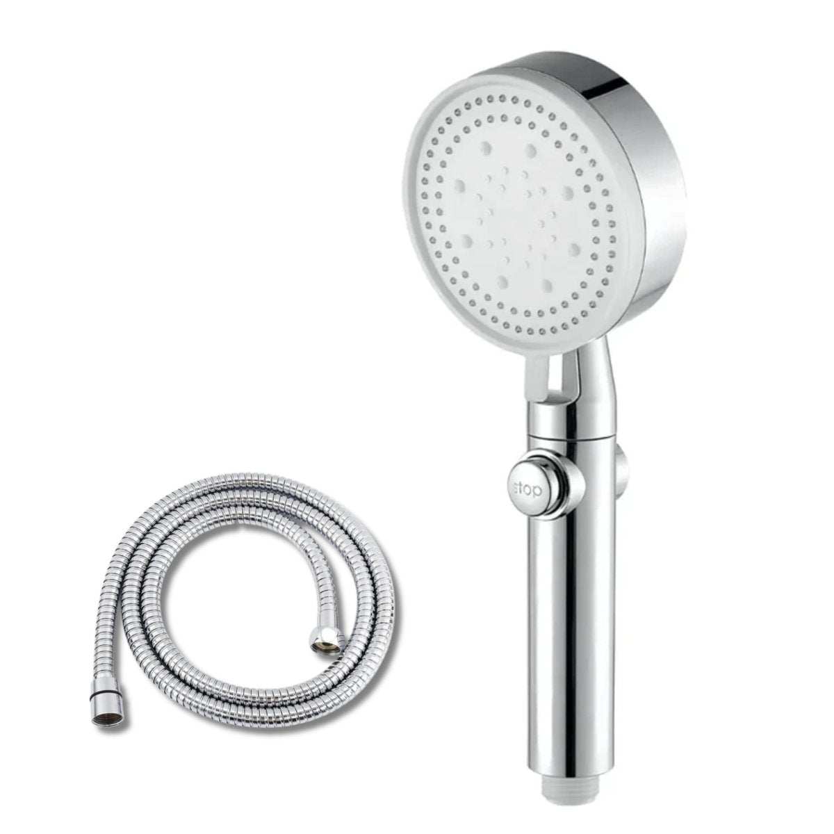 BowLift | 5-Mode Shower Head for Low Pressure | Stop Button for Easy Water Control