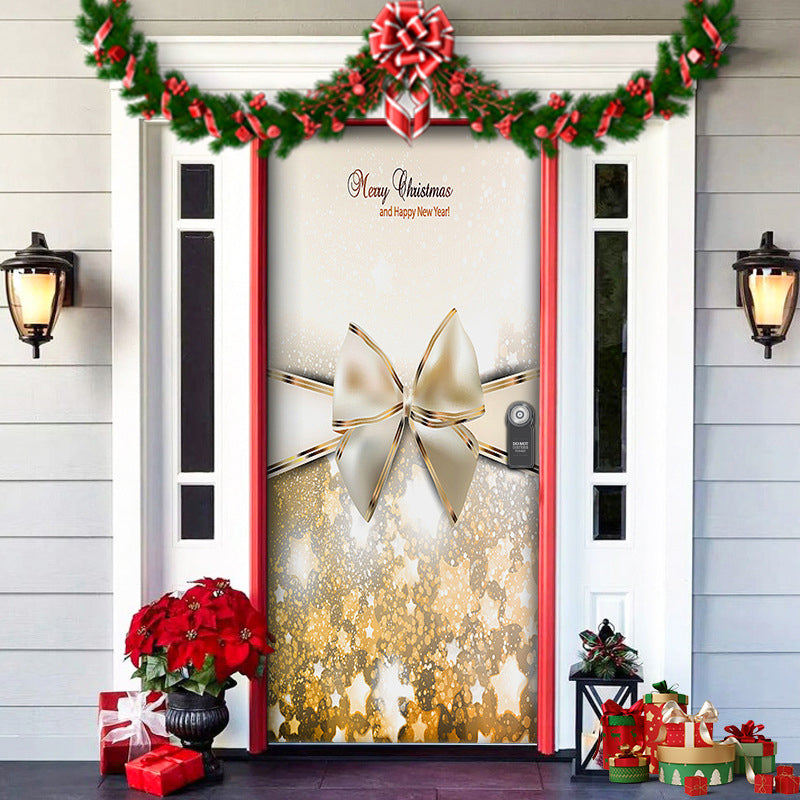 BowLift | Christmas Door Cover | Fabric Front Door Decoration | Washable & Reusable | 91×203cm