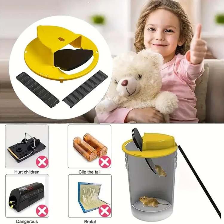 BowLift | SmartCatch Hands-Free Mouse Trap | Safe for Families & Pets, Multiple Capture System for Effective Rodent Control
