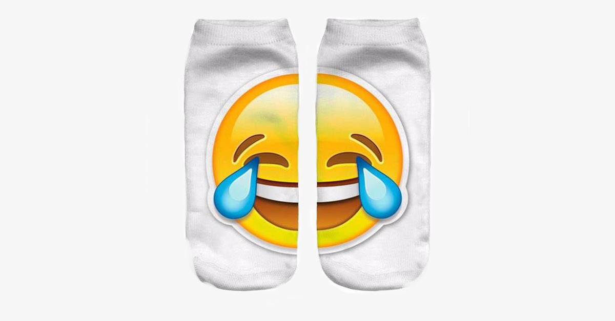 BowLift | 3D smiling emoji fashion one-sided print cotton socks