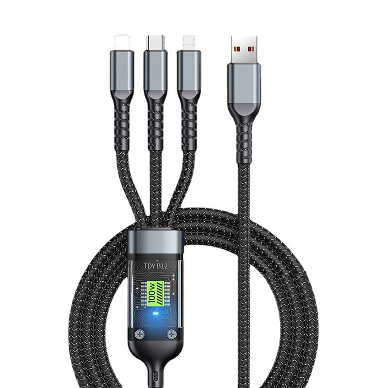 BowLift | Transparent glowing 3-in-1 super fast charging cable
