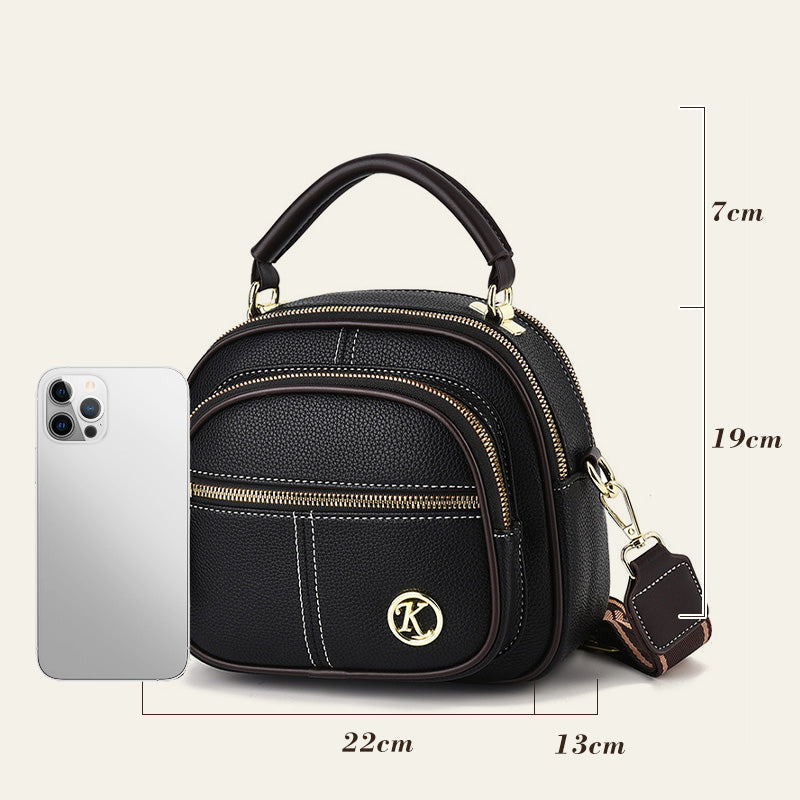 BowLift | Classic multi-room adjustable wide strap PU leather crossbody bag