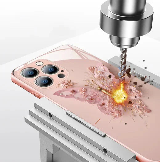 BowLift | Flat 3D glass case with butterfly pattern for iPhone