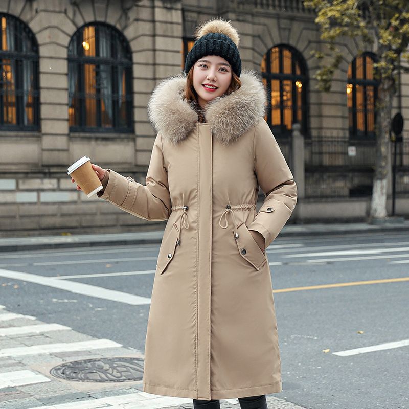 BowLift | Winter coat with hood and fur collar, casual parka for women