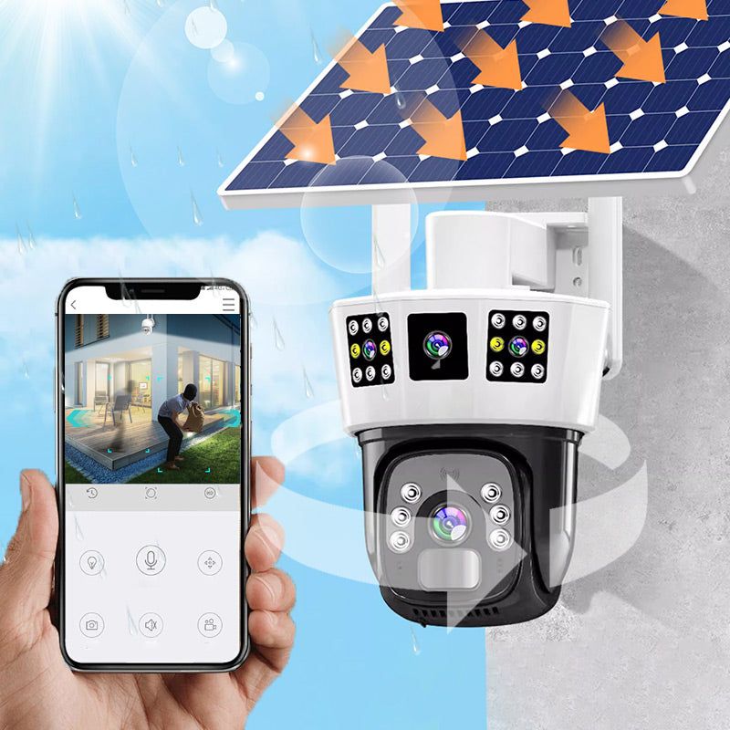 BowLift | 360° smart solar surveillance camera with three screens