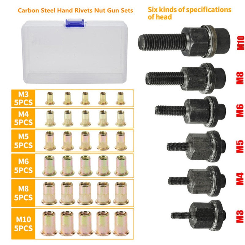 BowLift | Set with hex nuts with flat head and insert pins