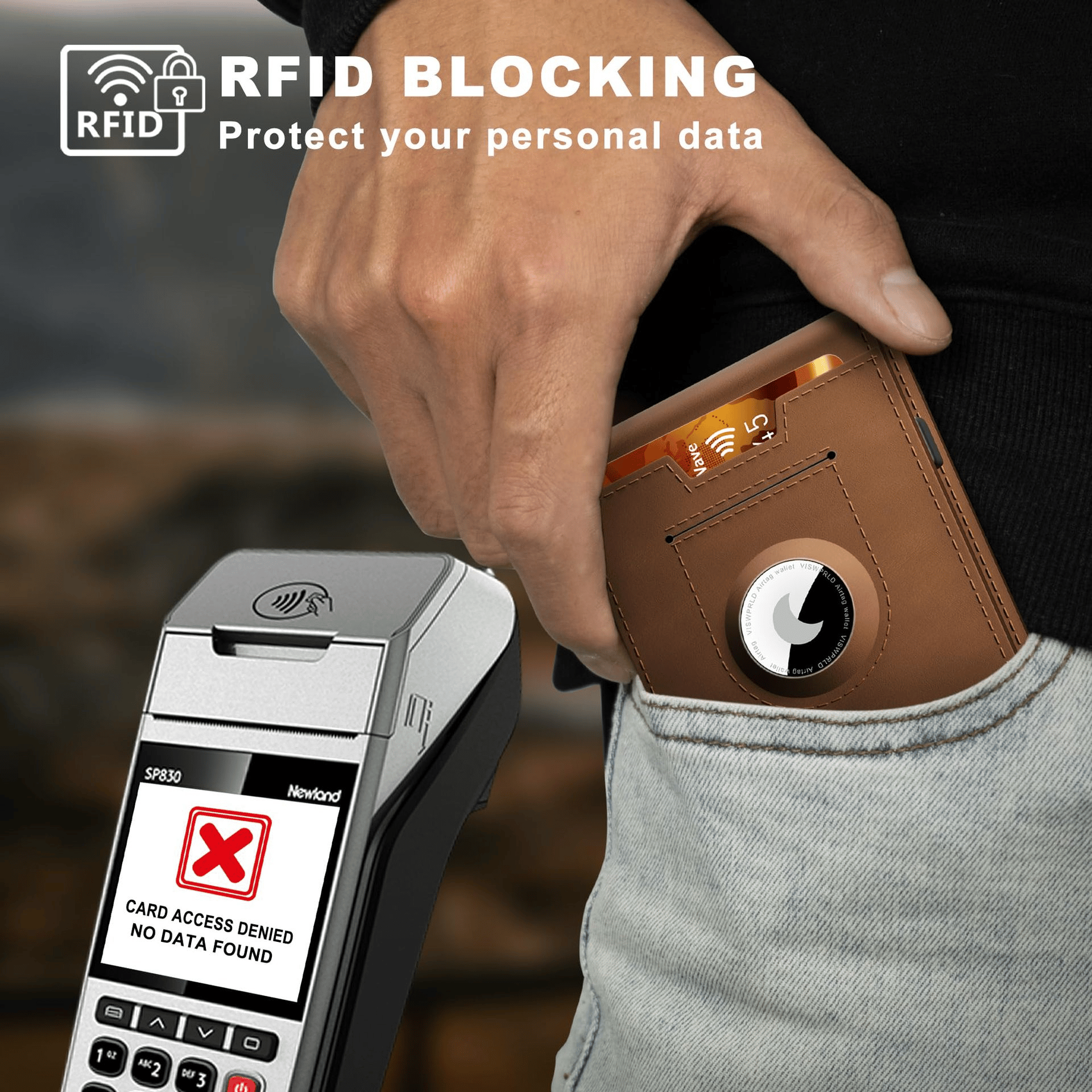 BowLift | Pop Up aluminum bag Money Clip Slim Leather Slots Credit Card Holder RFID Blocking Bifold Minimalist Wallet