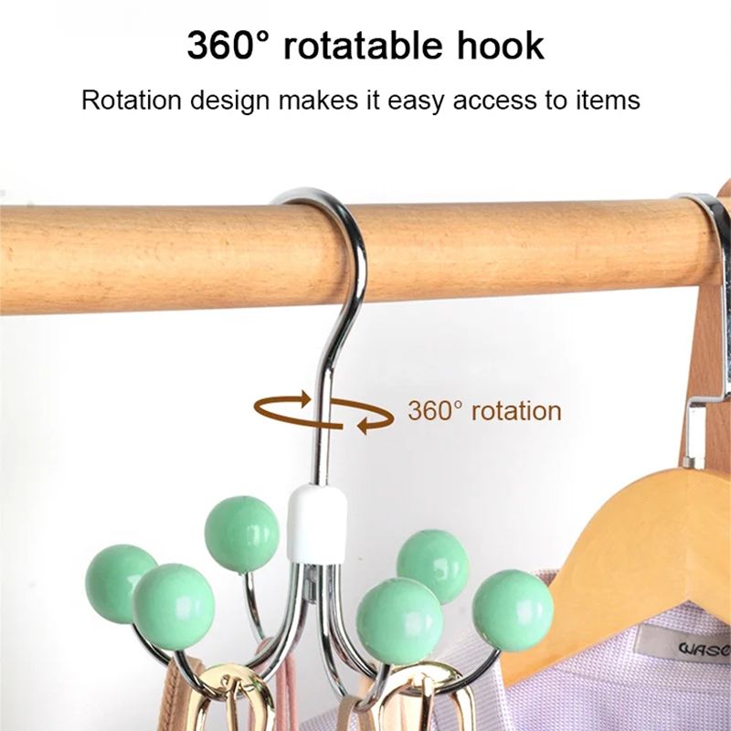 BowLift | 360° rotatable multifunctional storage hanger with 6 hooks