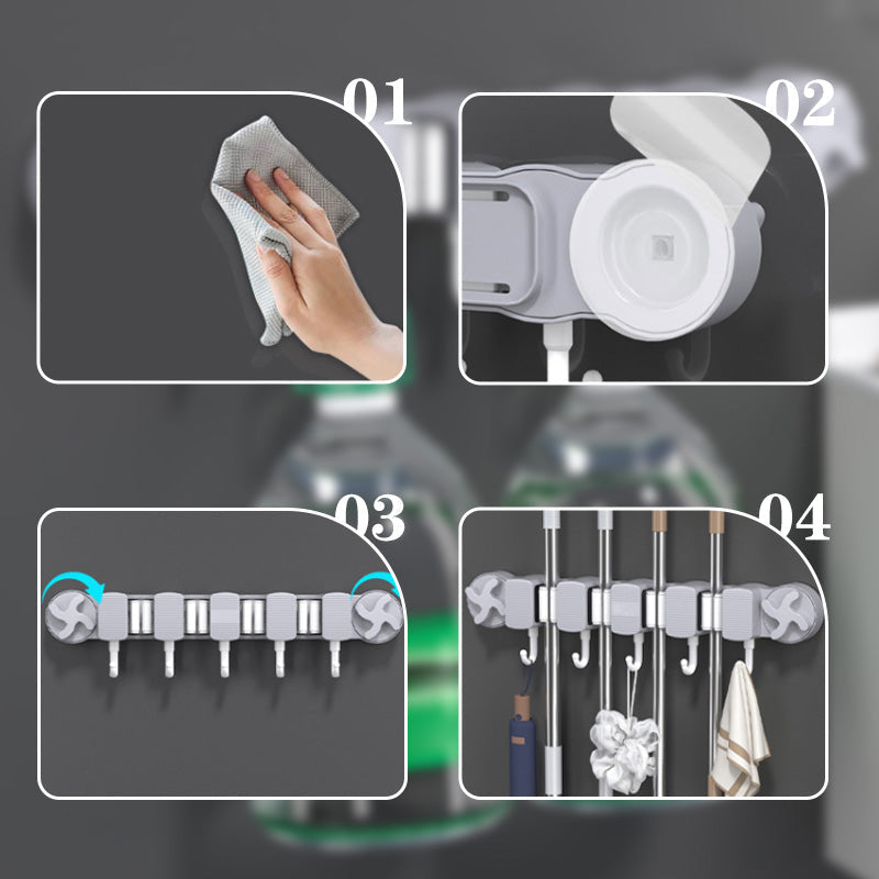 BowLift | Bore-free suction cup mop holder for the bathroom