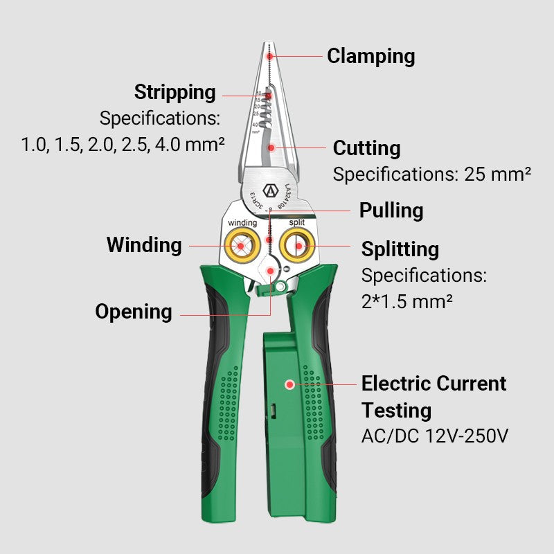 BowLift | 8-in-1 Multifunctional newspaper insulation scissors with electric test