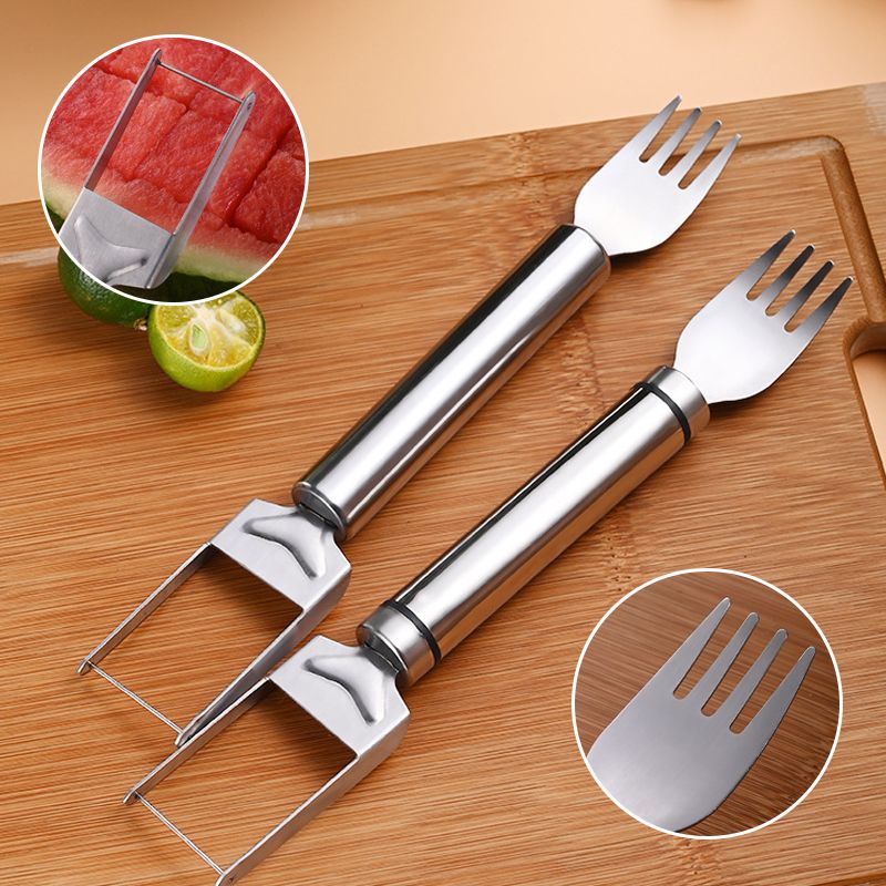 BowLift | 2-in-1 watermelon knife and fork in stainless steel