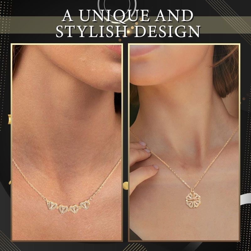 BowLift | Heart-shaped necklace with four leaves