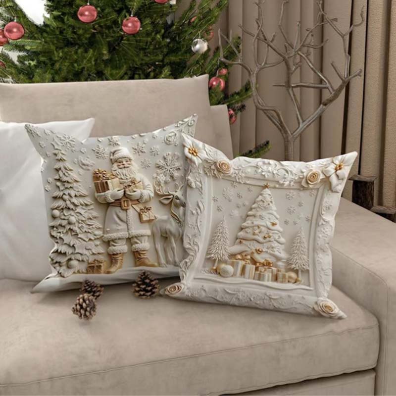 BowLift | CozyKerst 4-piece cushion cover set – warm holiday decoration for home and living room