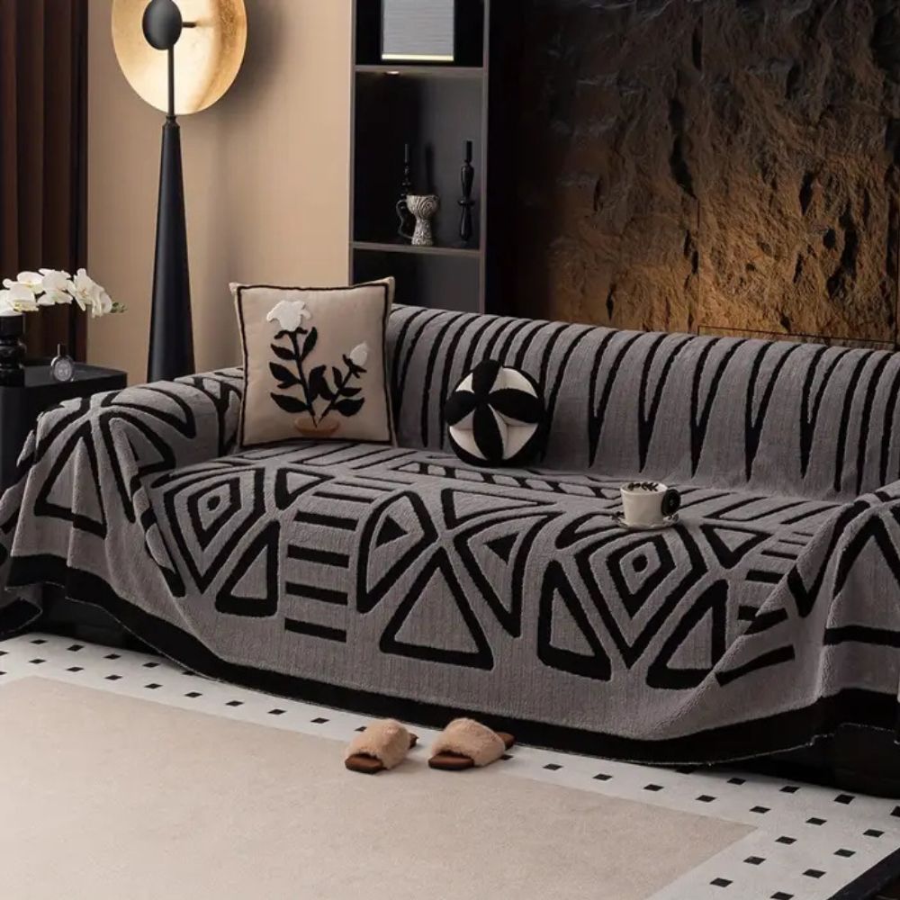 BowLift | Modern Geometric Sofa Cover Cotton Blend